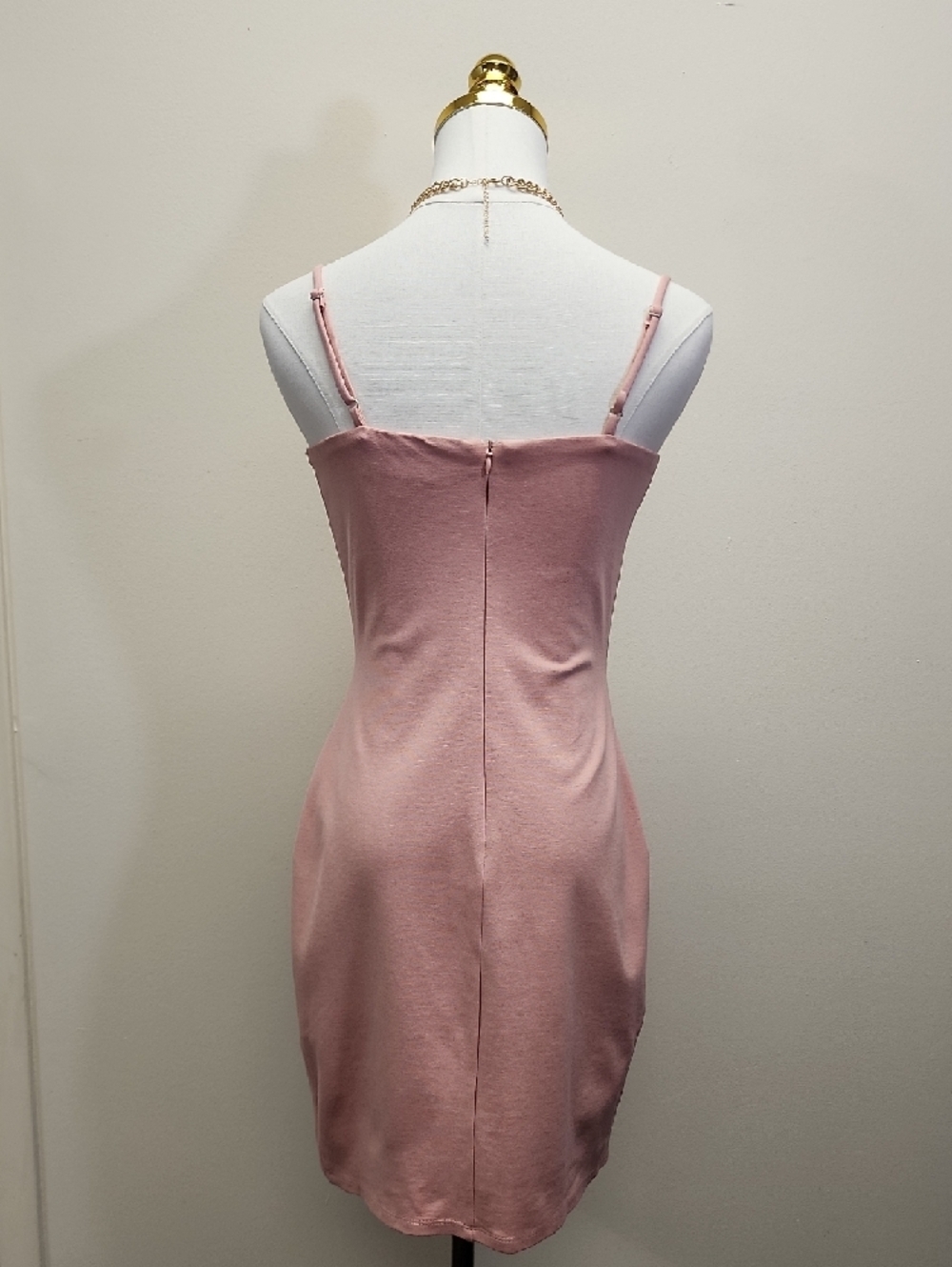 Lulus Pink Satin Slip Mini Dress Draped Bodycon Spaghetti Strap Size Small - Picture 4 of 12